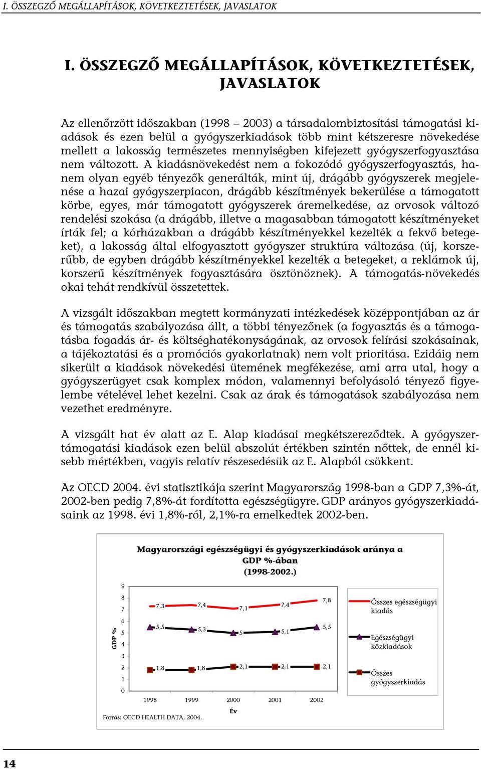 növekedése mellett a lakosság természetes mennyiségben kifejezett gyógyszerfogyasztása nem változott.