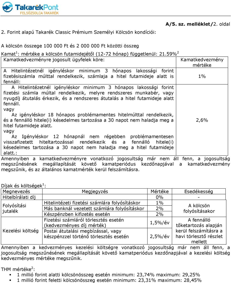 59% 2 Kamatkedvezményre jogosult ügyfelek köre: Kamatkedvezmény mértéke A Hitelintézetnél igényléskor minimum 3 hónapos lakossági forint fizetésiszámla múlttal rendelkezik, számlaja a hitel