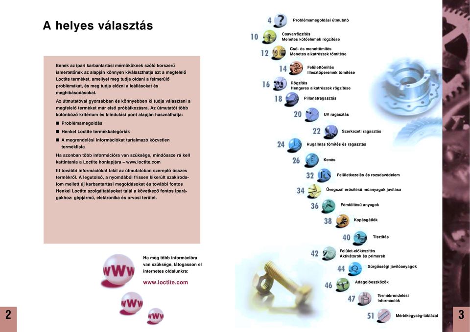 Az útmutatóval gyorsabban és könnyebben ki tudja választani a megfelelõ terméket már elsõ próbálkozásra.