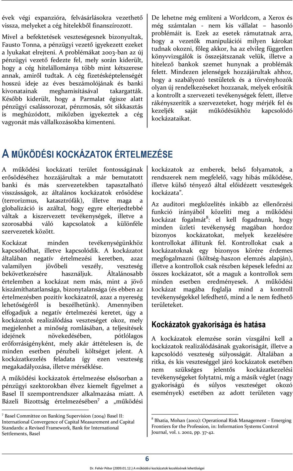 A problémákat 2003-ban az új pénzügyi vezető fedezte fel, mely során kiderült, hogy a cég hitelállománya több mint kétszerese annak, amiről tudtak.