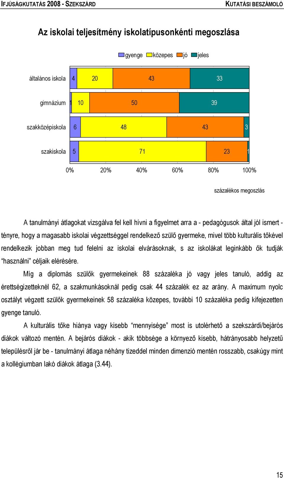 több kulturális tőkével rendelkezik jobban meg tud felelni az iskolai elvárásoknak, s az iskolákat leginkább ők tudják használni céljaik elérésére.