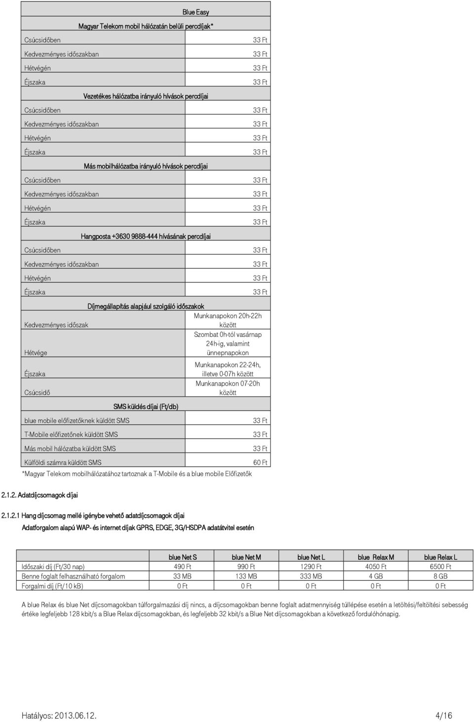 9888-444 hívásának percdíjai Díjmegállapítás alapjául szolgáló idıszakok Munkanapokon 20h-22h Kedvezményes idıszak között Szombat 0h-tól vasárnap 24h-ig, valamint Hétvége ünnepnapokon Éjszaka