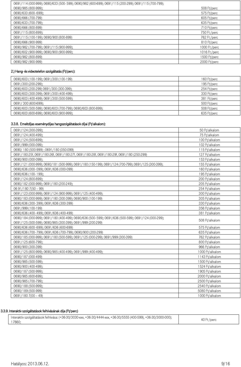 0691/115 (900-999); 1000 Ft /perc 0690/602 (900-999); 0690/900 (900-999); 1016 Ft /perc 0690/982 (800-899) 1500 Ft/perc 0690/982 (900-999) 2000 Ft/perc 2.