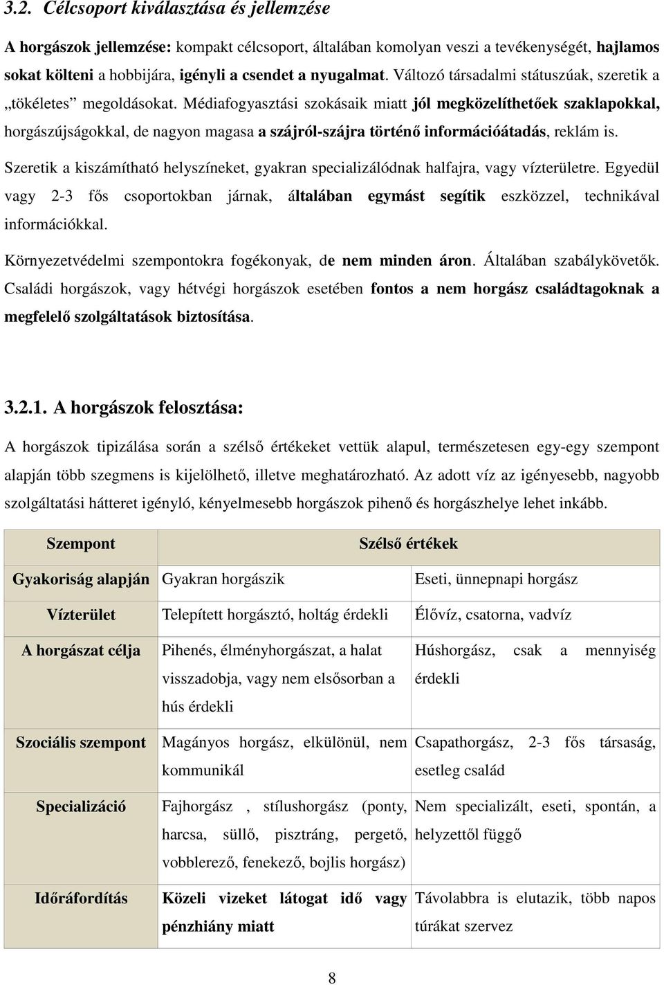 Médiafogyasztási szokásaik miatt jól megközelíthetıek szaklapokkal, horgászújságokkal, de nagyon magasa a szájról-szájra történı információátadás, reklám is.