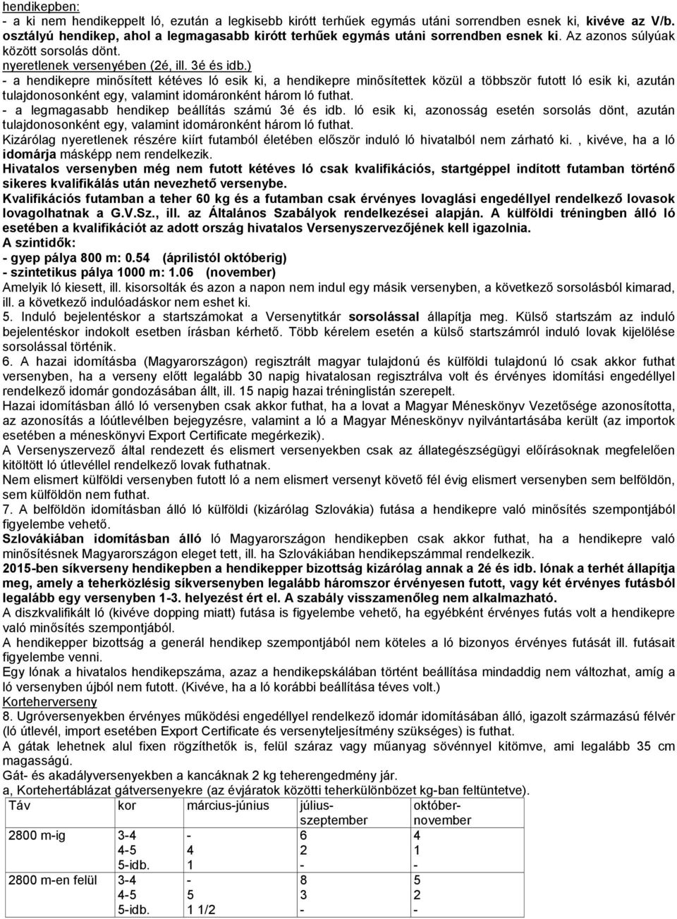 ) a hendikepre minősített kétéves ló esik ki, a hendikepre minősítettek közül a többször futott ló esik ki, azután tulajdonosonként egy, valamint idomáronként három ló futhat.