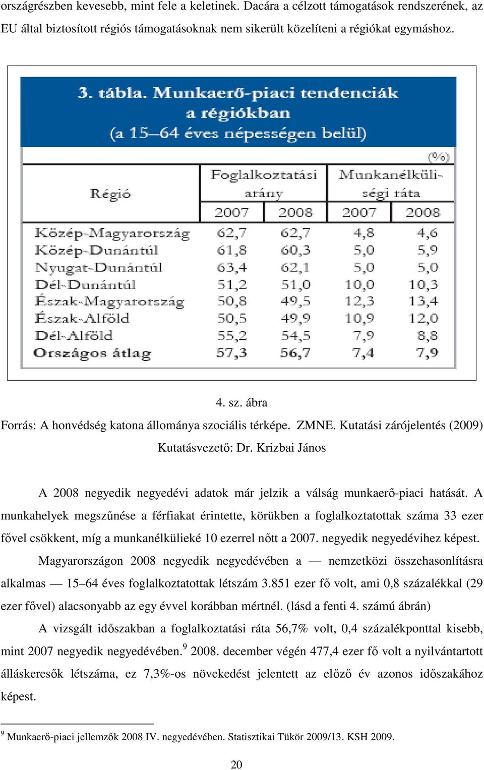 Krizbai János A 2008 negyedik negyedévi adatok már jelzik a válság munkaerı-piaci hatását.