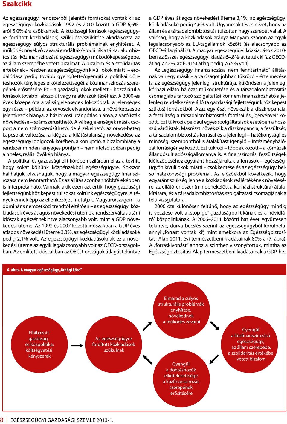 A működés növekvő zavarai erodálták/erodálják a társadalombiztosítás (közfinanszírozású egészségügy) működőképességébe, az állam szerepébe vetett bizalmat.