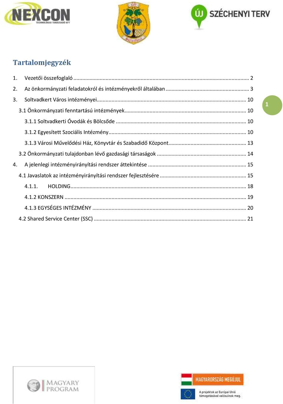 .. 13 3.2 Önkormányzati tulajdonban lévő gazdasági társaságok... 14 4. A jelenlegi intézményirányítási rendszer áttekintése... 15 4.