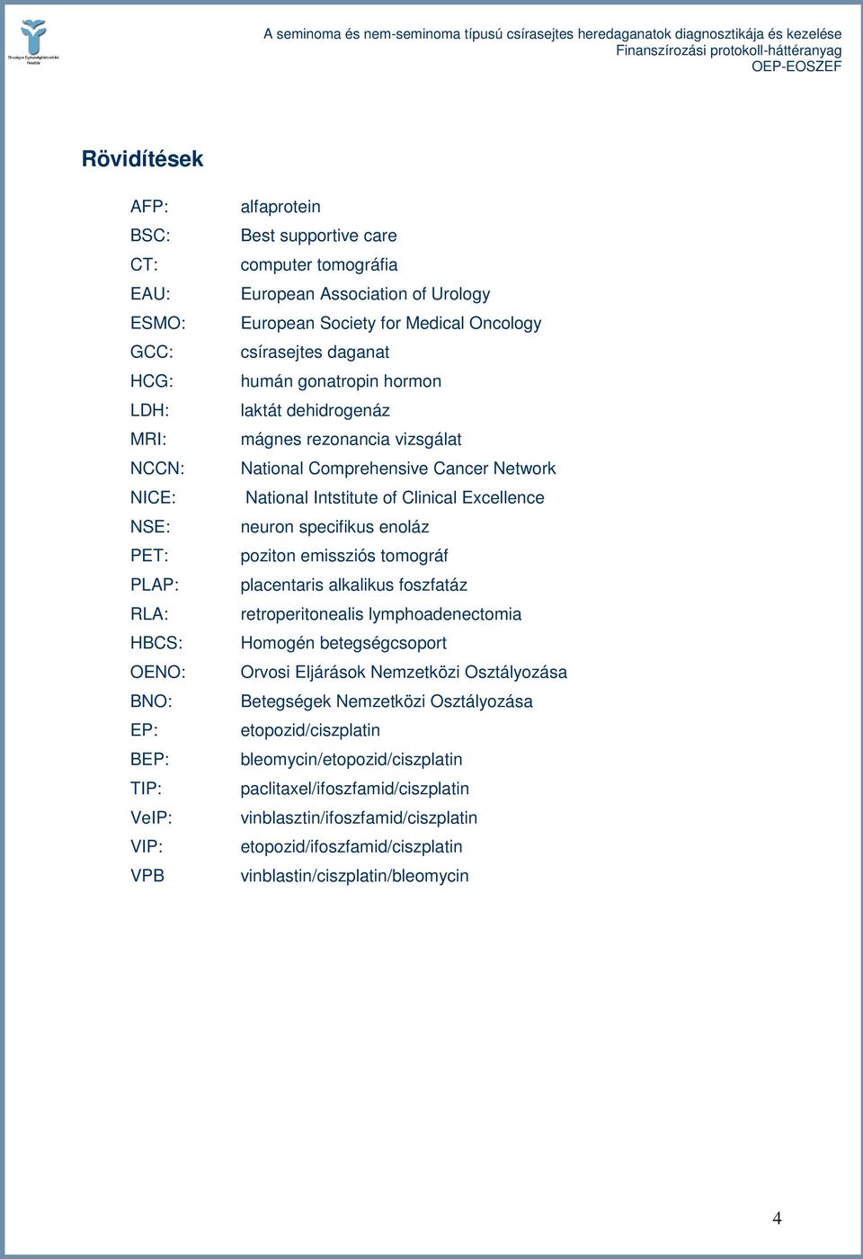 Intstitute of Clinical Excellence neuron specifikus enoláz poziton emissziós tomográf placentaris alkalikus foszfatáz retroperitonealis lymphoadenectomia Homogén betegségcsoport Orvosi Eljárások