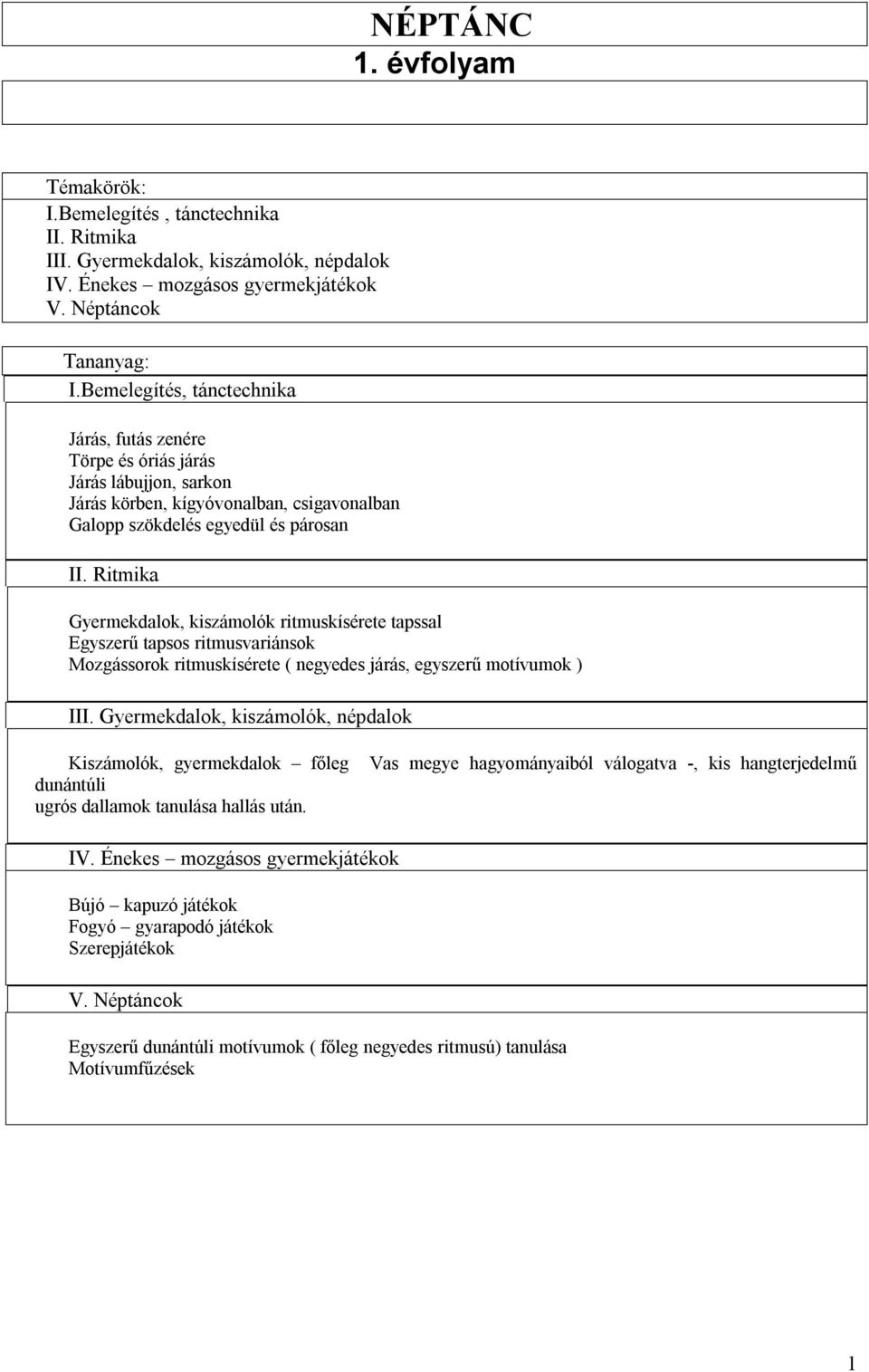 Ritmika Gyermekdalok, kiszámolók ritmuskísérete tapssal Egyszerű tapsos ritmusvariánsok Mozgássorok ritmuskísérete ( negyedes járás, egyszerű motívumok ) III.