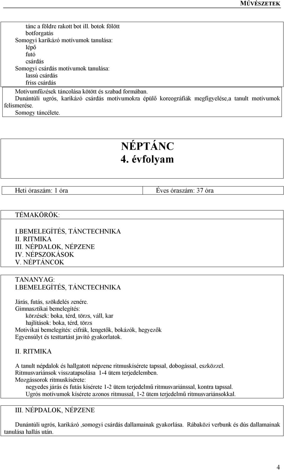 Dunántúli ugrós, karikázó csárdás motívumokra épülő koreográfiák megfigyelése,a tanult motívumok felismerése. Somogy táncélete. NÉPTÁNC 4.