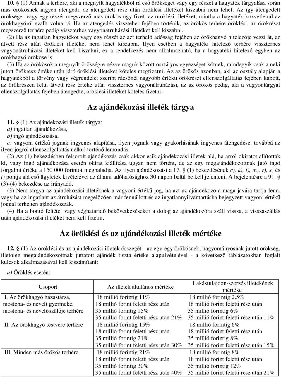 Ha az átengedés visszteher fejében történik, az örökös terhére öröklési, az örökrészt megszerző terhére pedig visszterhes vagyonátruházási illetéket kell kiszabni.