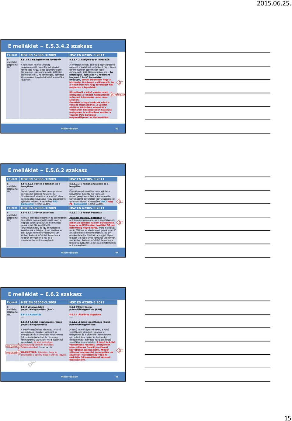 m-enként kiegészítő belső levezetőket létesíteni..5.3.4.