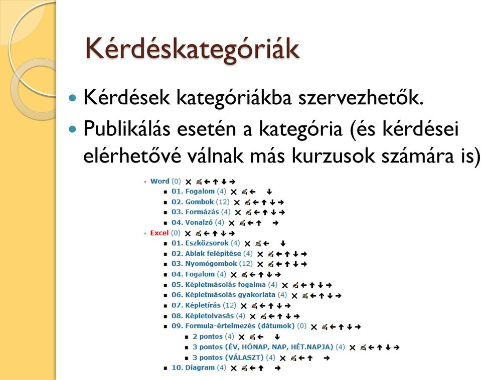 Publikálás esetén a kategória (és