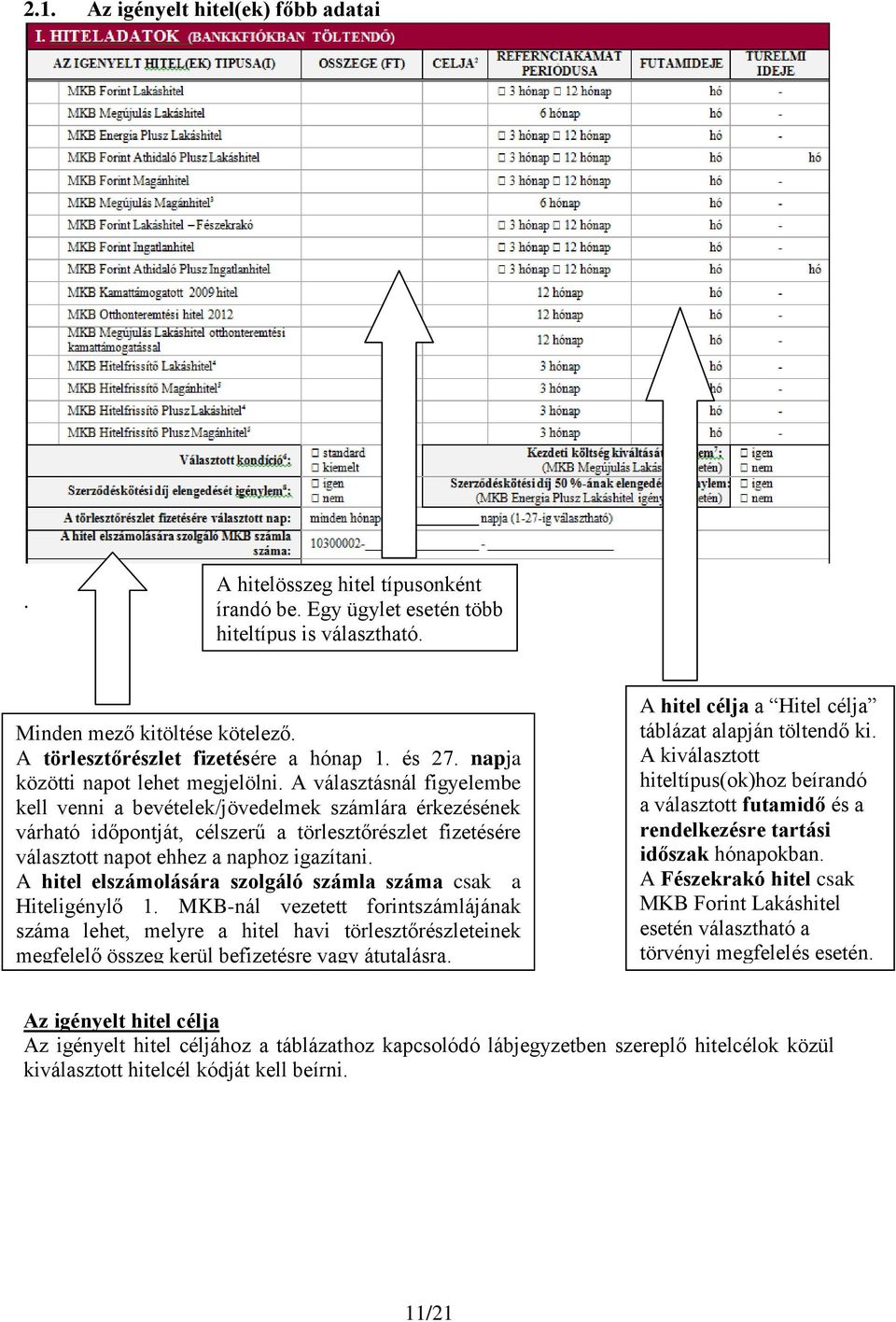 A választásnál figyelembe kell venni a bevételek/jövedelmek számlára érkezésének várható időpontját, célszerű a törlesztőrészlet fizetésére választott napot ehhez a naphoz igazítani.