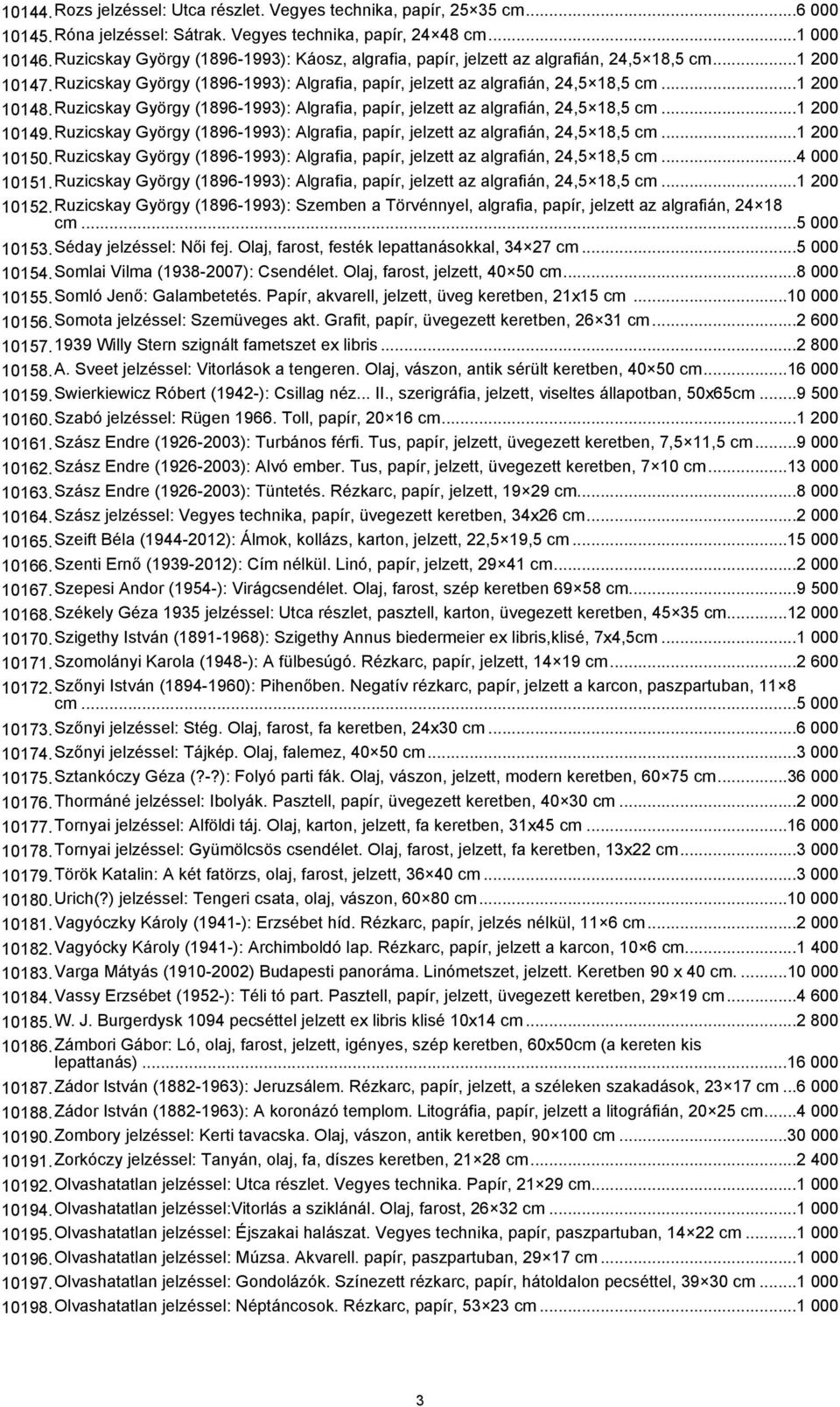 Ruzicskay György (1896-1993): Algrafia, papír, jelzett az algrafián, 24,5 18,5 cm...1 200 10149.Ruzicskay György (1896-1993): Algrafia, papír, jelzett az algrafián, 24,5 18,5 cm...1 200 10150.