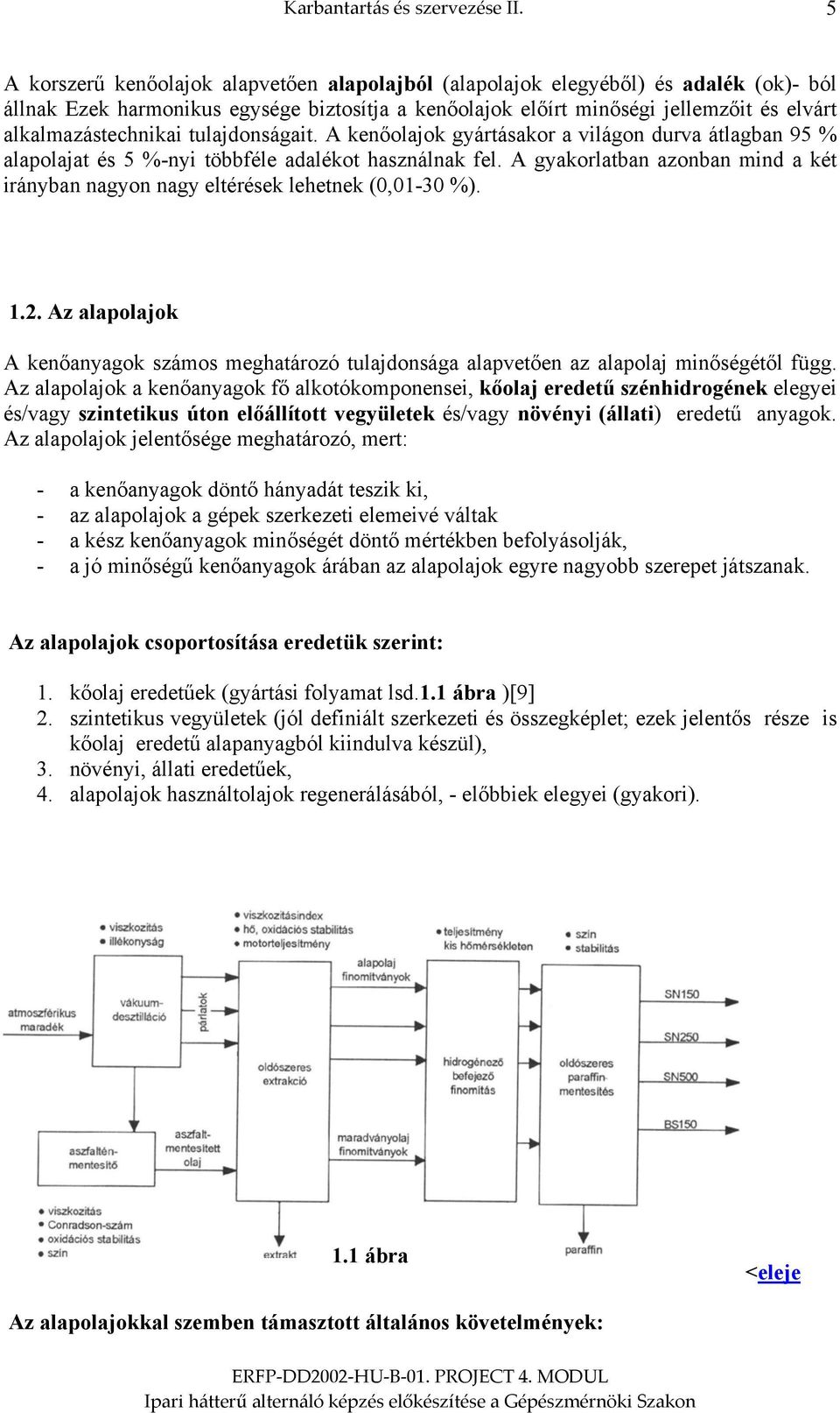 alkalmazástechnikai tulajdonságait. A kenőolajok gyártásakor a világon durva átlagban 95 % alapolajat és 5 %-nyi többféle adalékot használnak fel.