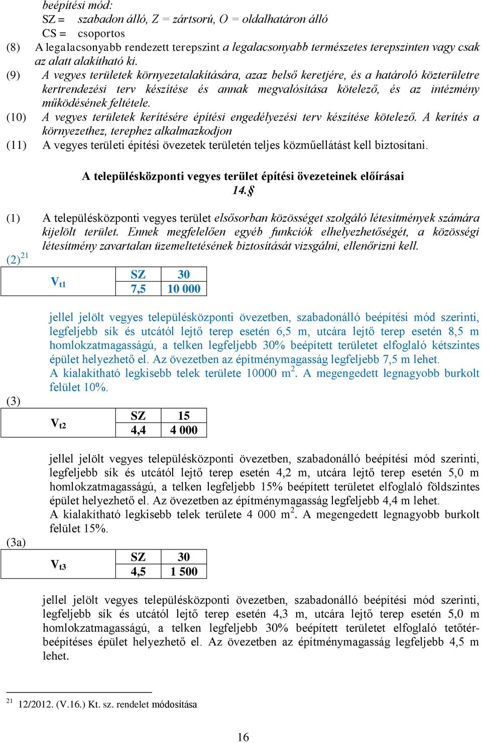 (10) A vegyes területek kerítésére építési engedélyezési terv készítése kötelező.