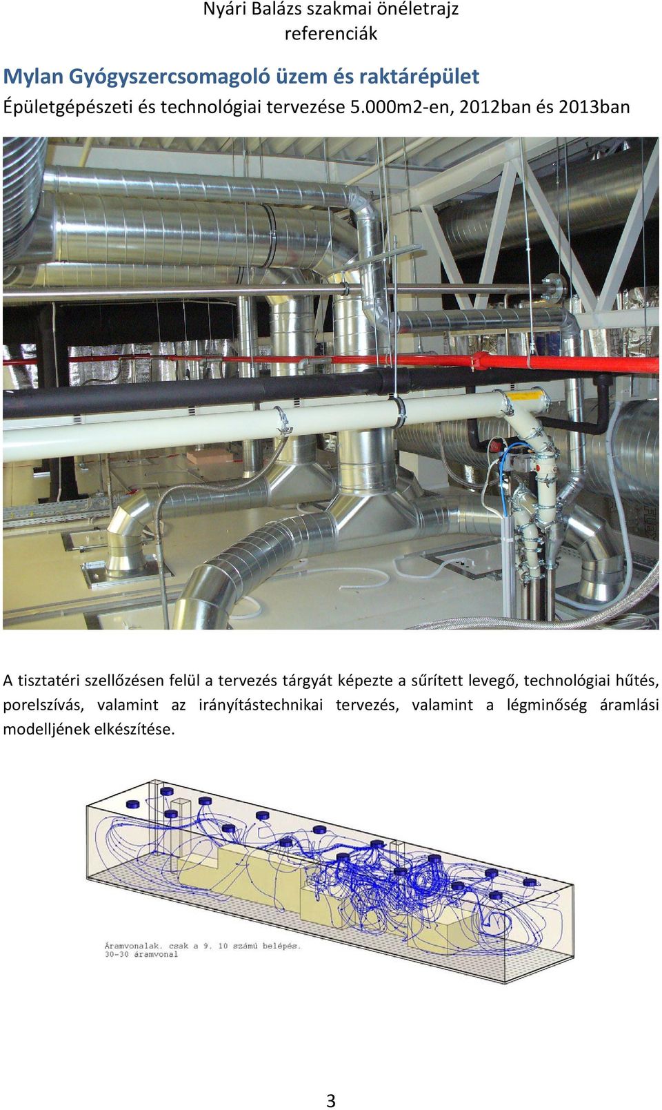 000m2 en, 2012ban és 2013ban A tisztatéri szellőzésen felül a tervezés tárgyát