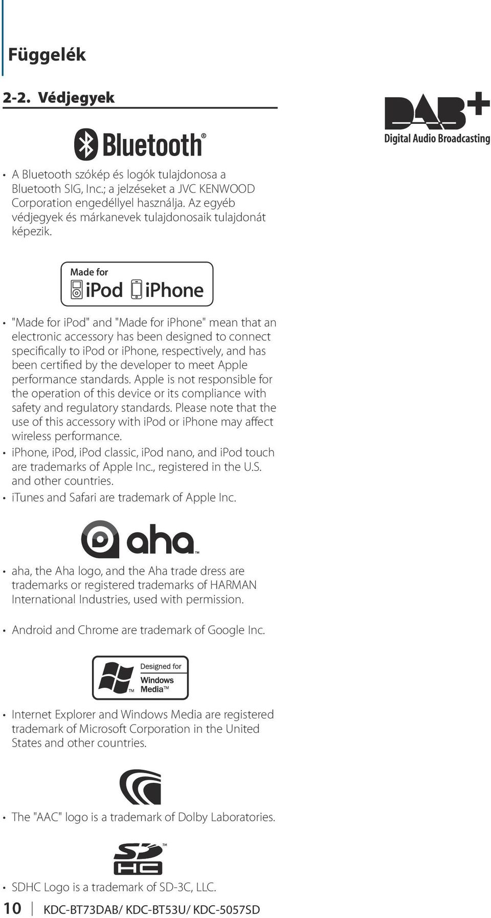 "Made for ipod" and "Made for iphone" mean that an electronic accessory has been designed to connect specifically to ipod or iphone, respectively, and has been certified by the developer to meet
