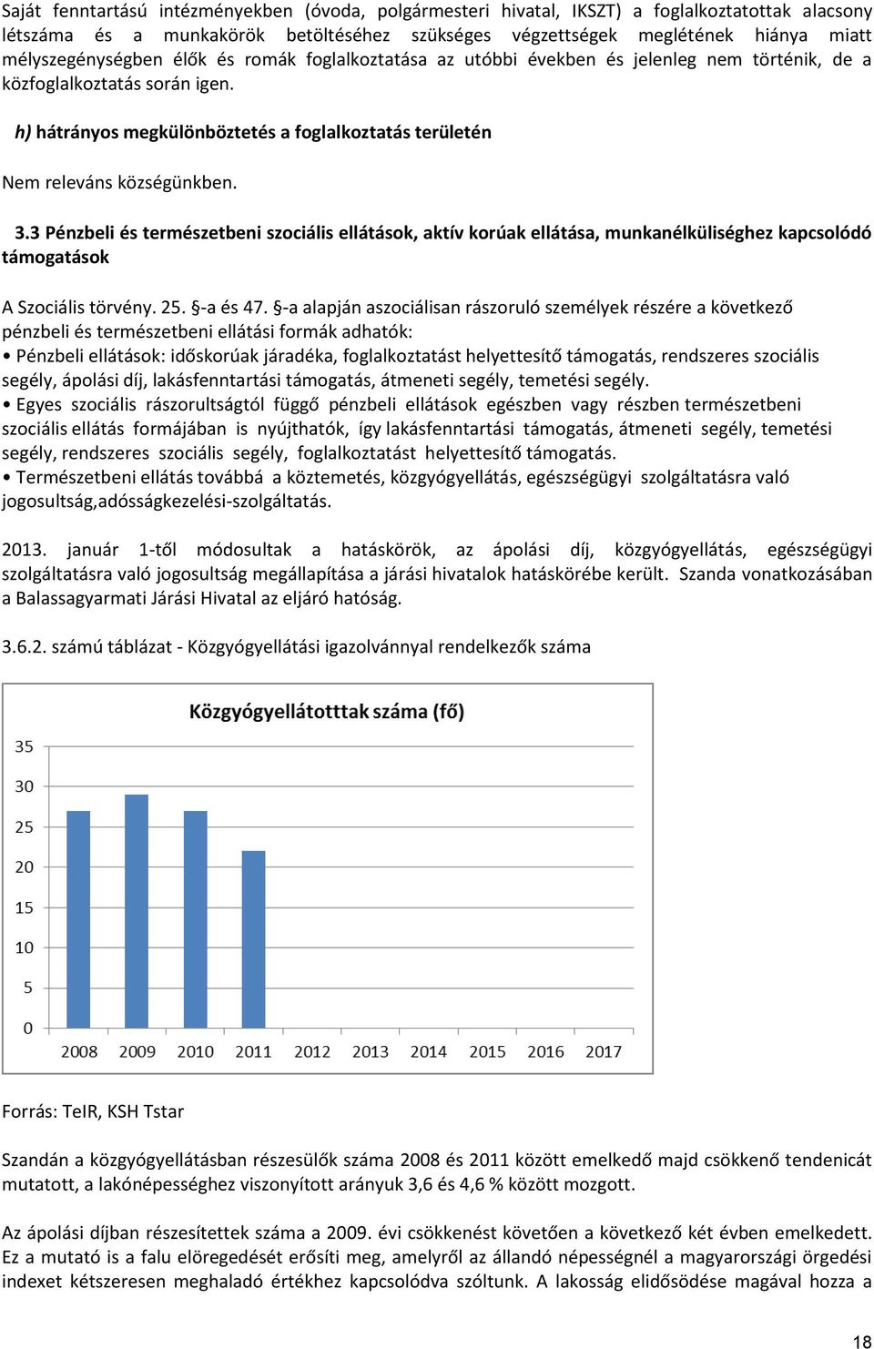 h) hátrányos megkülönböztetés a foglalkoztatás területén Nem releváns községünkben. 3.