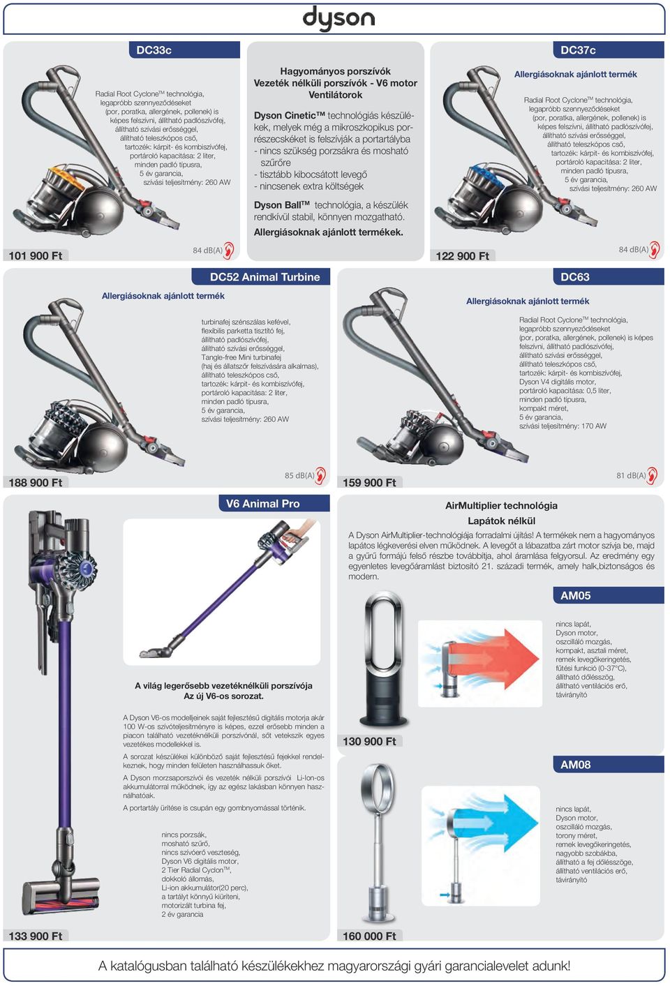 porszívók - V6 motor Ventilátorok Dyson Cinetic technológiás készülékek, melyek még a mikroszkopikus porrészecskéket is felszívják a portartályba - nincs szükség porzsákra és mosható szűrőre -