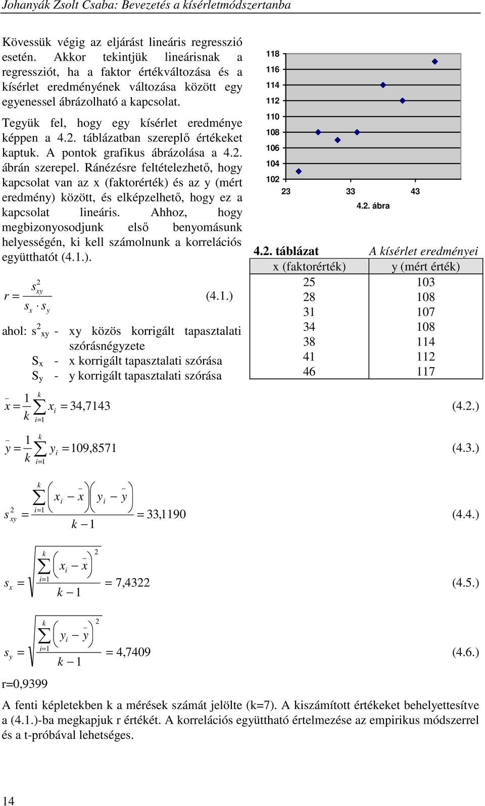 . táblázatban szerelı értékeket katuk. ontok grafikus ábrázolása a 4.. ábrán szereel.