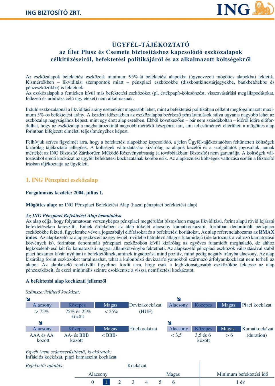 minimum 95%-át befektetési alapokba (úgynevezett mögöttes alapokba) fektetik.