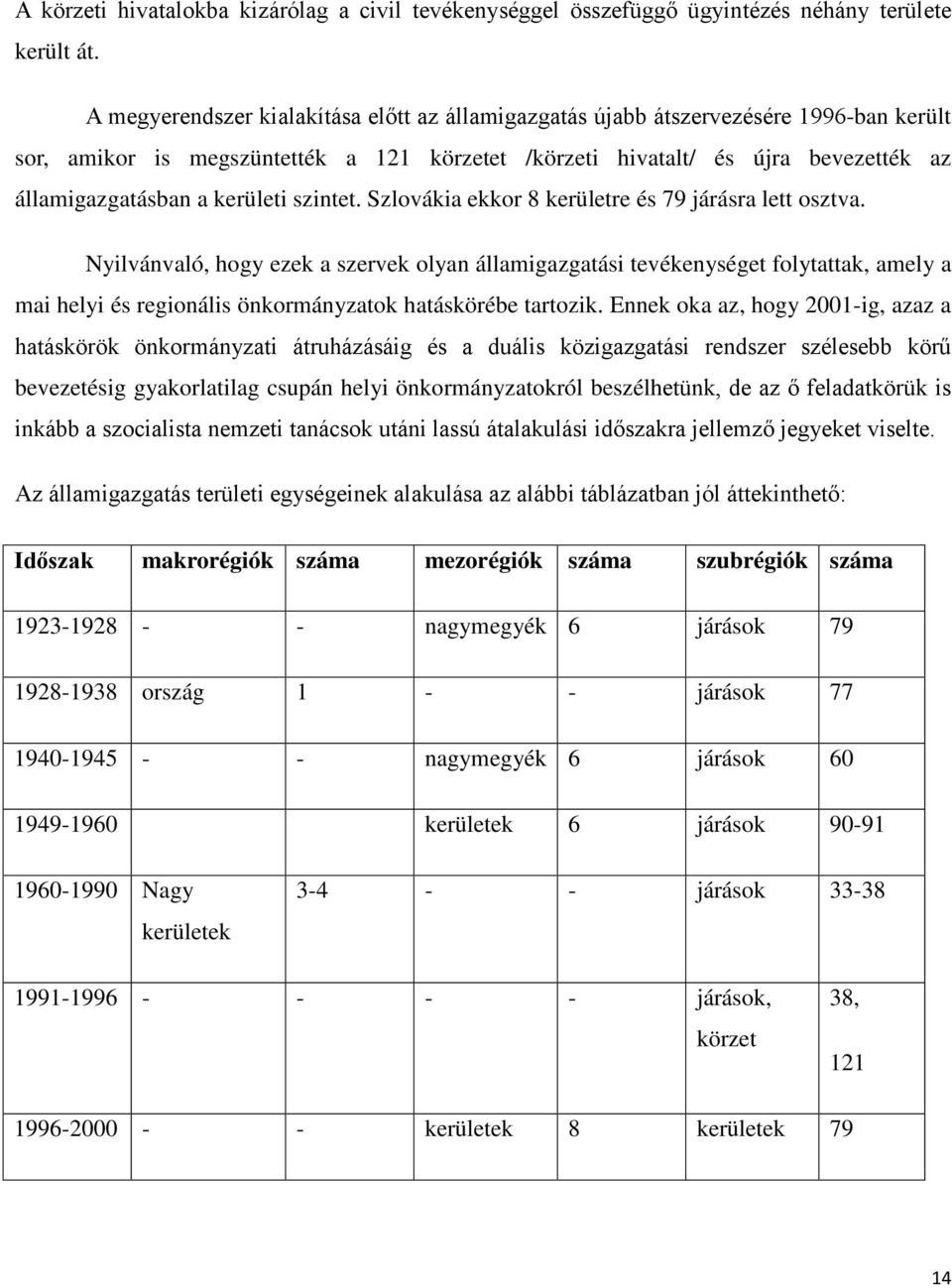 kerületi szintet. Szlovákia ekkor 8 kerületre és 79 járásra lett osztva.