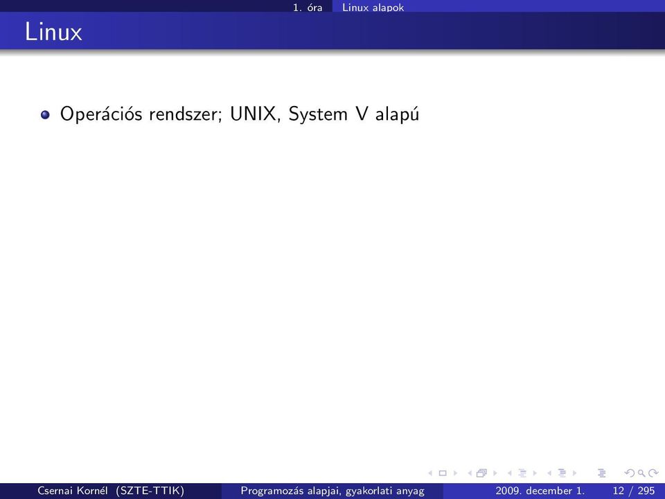 UNIX, System V alapú Csernai Kornél