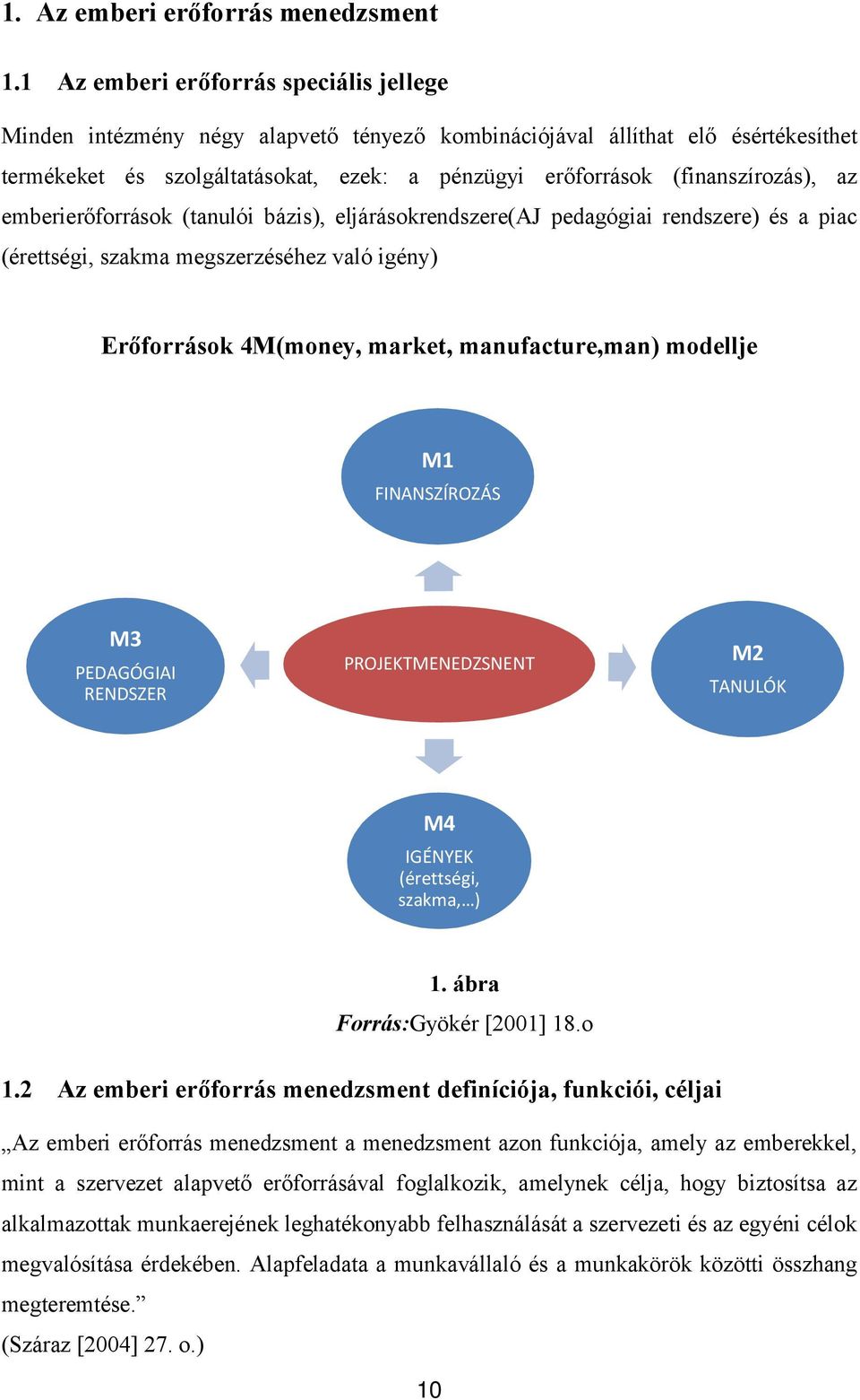 (finanszírozás), az emberierőforrások (tanulói bázis), eljárásokrendszere(aj pedagógiai rendszere) és a piac (érettségi, szakma megszerzéséhez való igény) Erőforrások 4M(money, market,