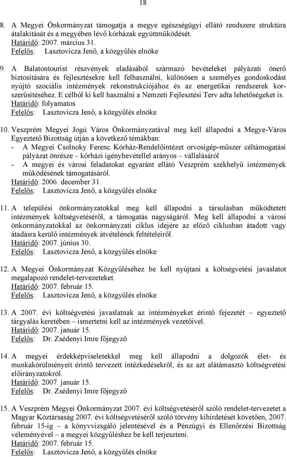 A Balatontourist részvények eladásából származó bevételeket pályázati önerő biztosítására és fejlesztésekre kell felhasználni, különösen a személyes gondoskodást nyújtó szociális intézmények