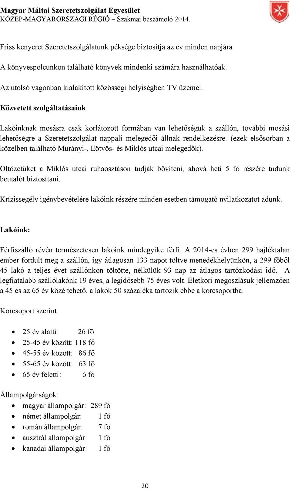 Közvetett szolgáltatásaink: Lakóinknak mosásra csak korlátozott formában van lehetőségük a szállón, további mosási lehetőségre a Szeretetszolgálat nappali melegedői állnak rendelkezésre.