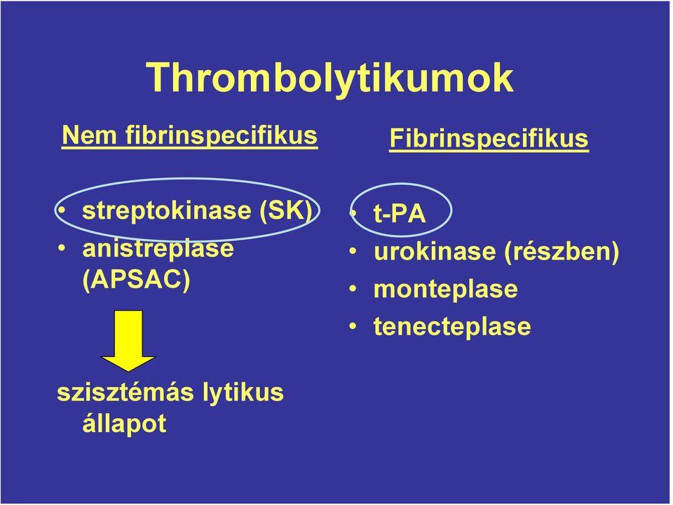 anistreplase (APSAC) t-pa urokinase