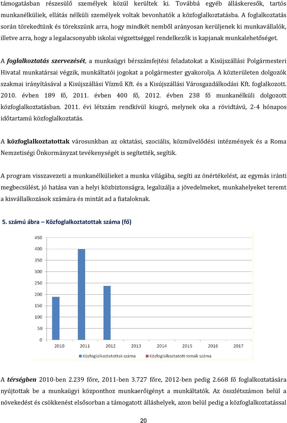 munkalehetőséget. A foglalkoztatás szervezését, a munkaügyi bérszámfejtési feladatokat a Kisújszállási Polgármesteri Hivatal munkatársai végzik, munkáltatói jogokat a polgármester gyakorolja.