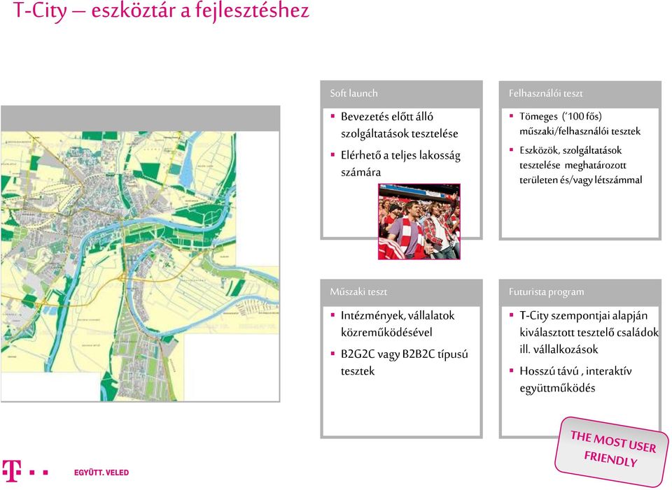 meghatározott területen és/vagy létszámmal Műszaki teszt Intézmények, vállalatok közreműködésével B2G2C vagy B2B2C típusú