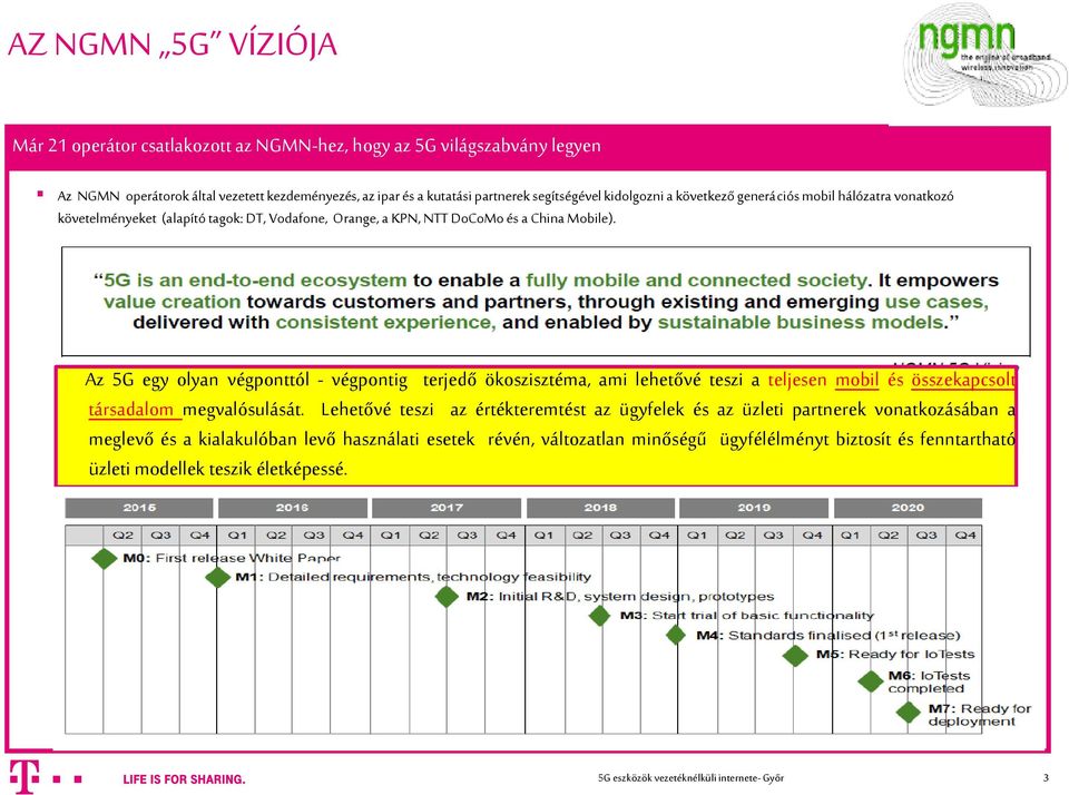 Az 5G egy olyan végponttól - végpontig terjedő ökoszisztéma, ami lehetővé teszi a teljesen mobil és összekapcsolt társadalom megvalósulását.