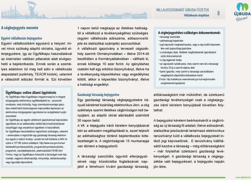 Ennek során a személyes adatokon túl meg kell adni a vállalkozás alapadatait (székhely, TEÁOR kódok), valamint a választott adózási formát is.