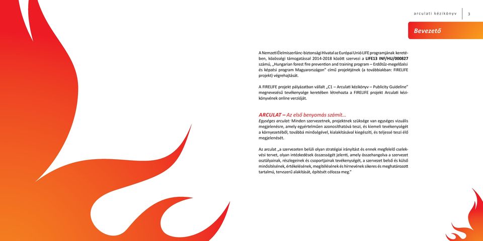 A FIRELIFE projekt pályázatban vállalt C1 Arculati kézikönyv Publicity Guideline megnevezésű tevékenysége keretében létrehozta a FIRELIFE projekt Arculati kézikönyvének online verzióját.