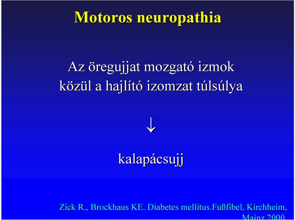 lsúlyalya kalapácsujj Zick R., Brockhaus KE.