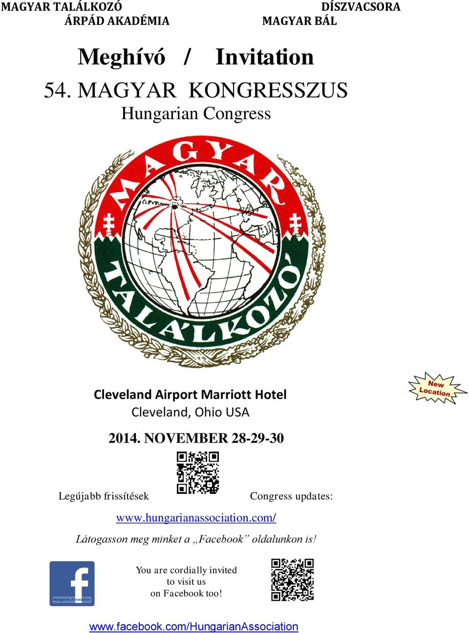 NOVEMBER 28-29-30 Legújabb frissítések Congress updates: www.hungarianassociation.