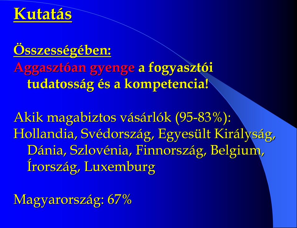 Akik magabiztos vásárlók (95-83%): Hollandia, Svédország,