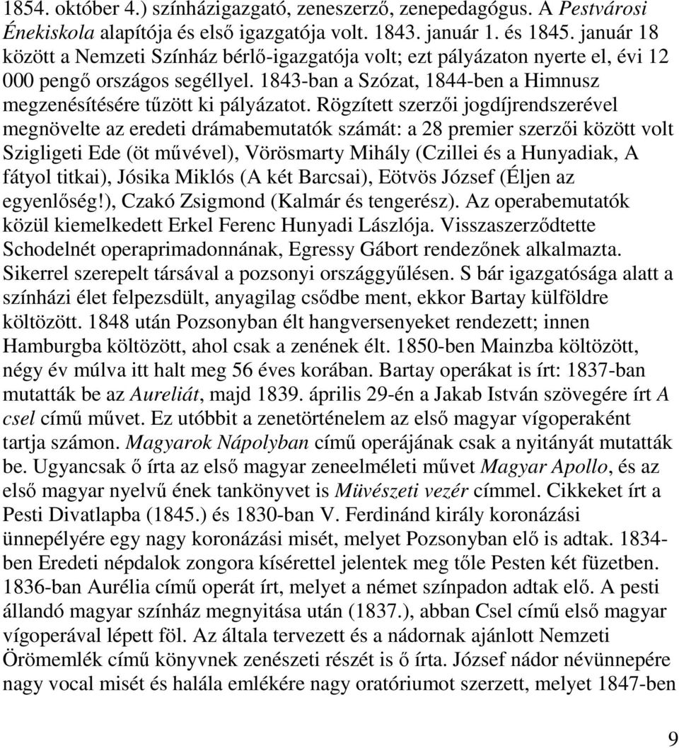 Rögzített szerzői jogdíjrendszerével megnövelte az eredeti drámabemutatók számát: a 28 premier szerzői között volt Szigligeti Ede (öt művével), Vörösmarty Mihály (Czillei és a Hunyadiak, A fátyol