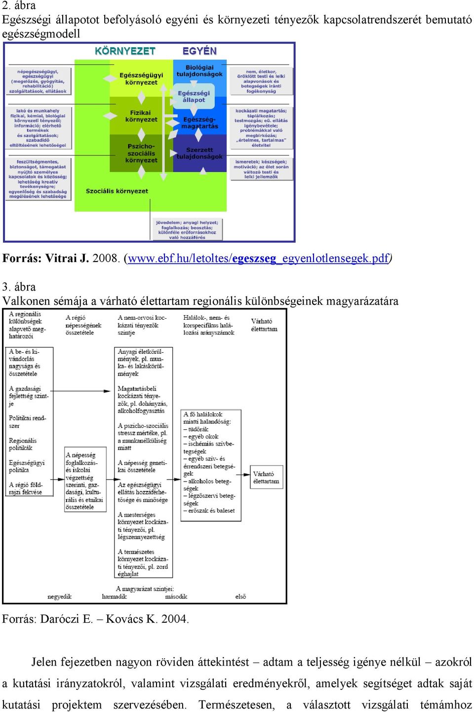 ábra Valkonen sémája a várható élettartam regionális különbségeinek magyarázatára Forrás: Daróczi E. Kovács K. 2004.