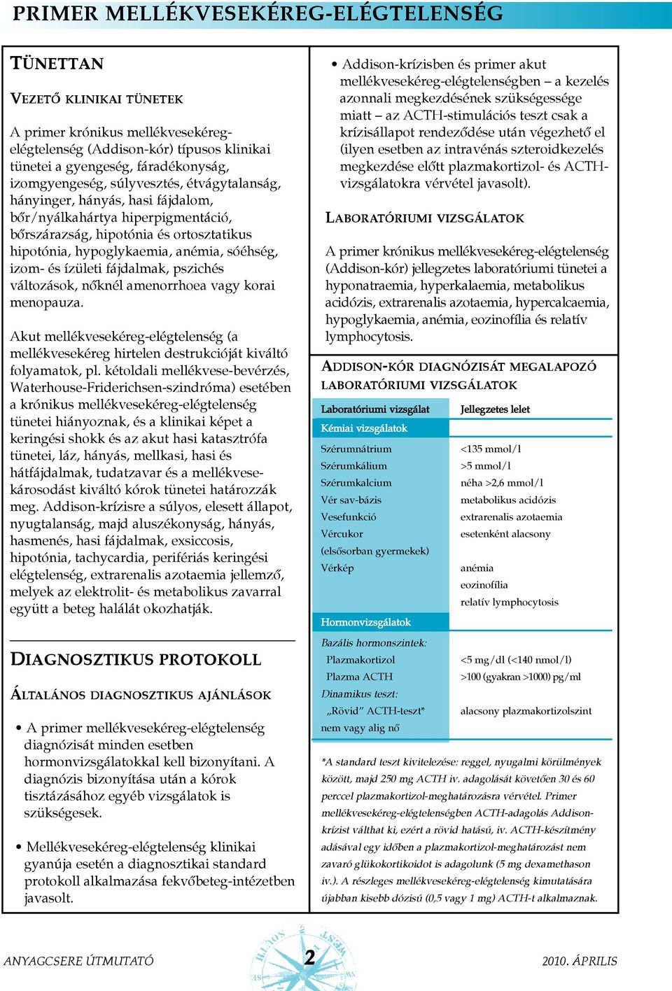 fájdalmak, pszichés változások, nõknél amenorrhoea vagy korai menopauza. Akut mellékvesekéreg-elégtelenség (a mellékvesekéreg hirtelen destrukcióját kiváltó folyamatok, pl.