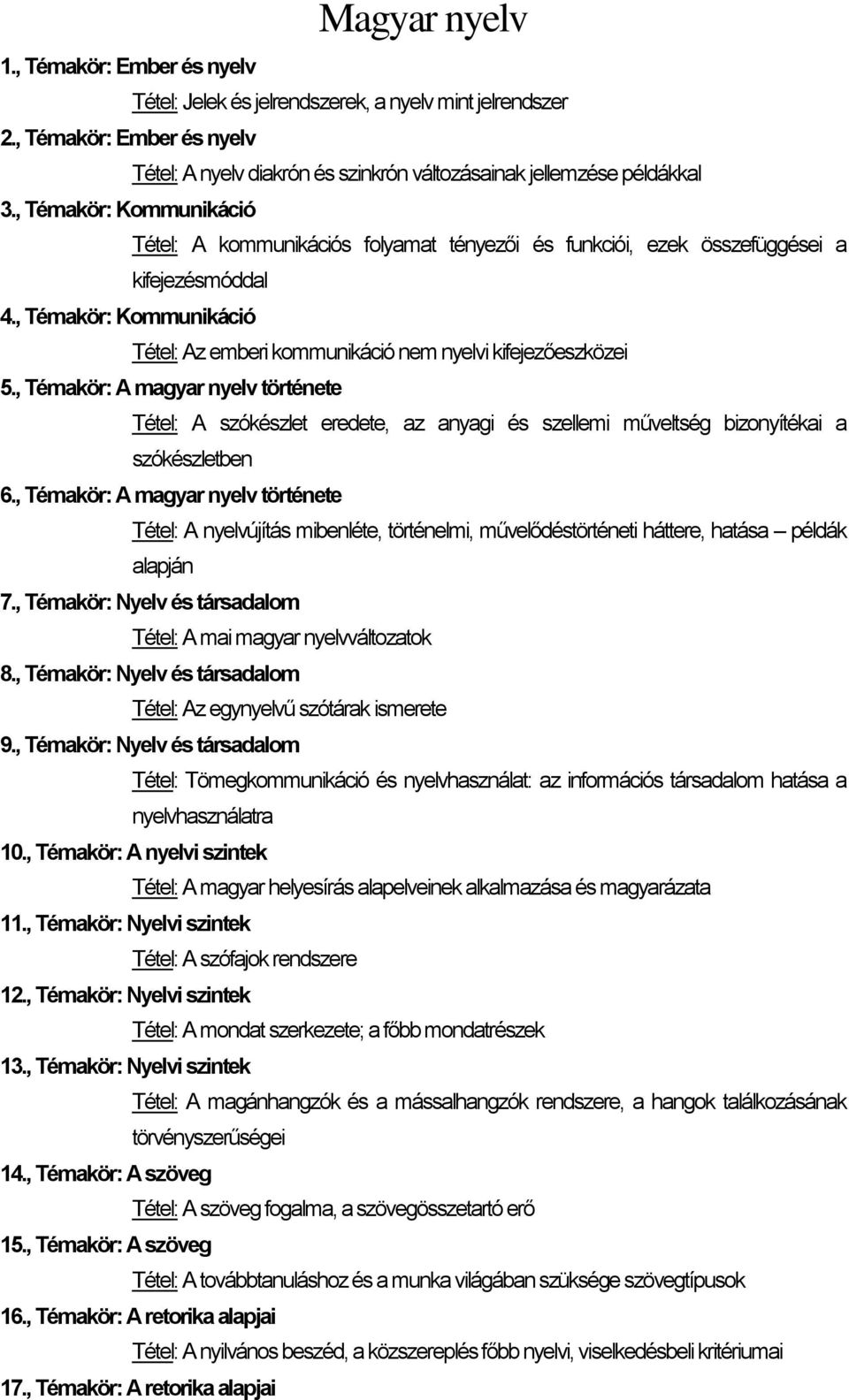 , Témakör: Kommunikáció Tétel: Az emberi kommunikáció nem nyelvi kifejezőeszközei 5.