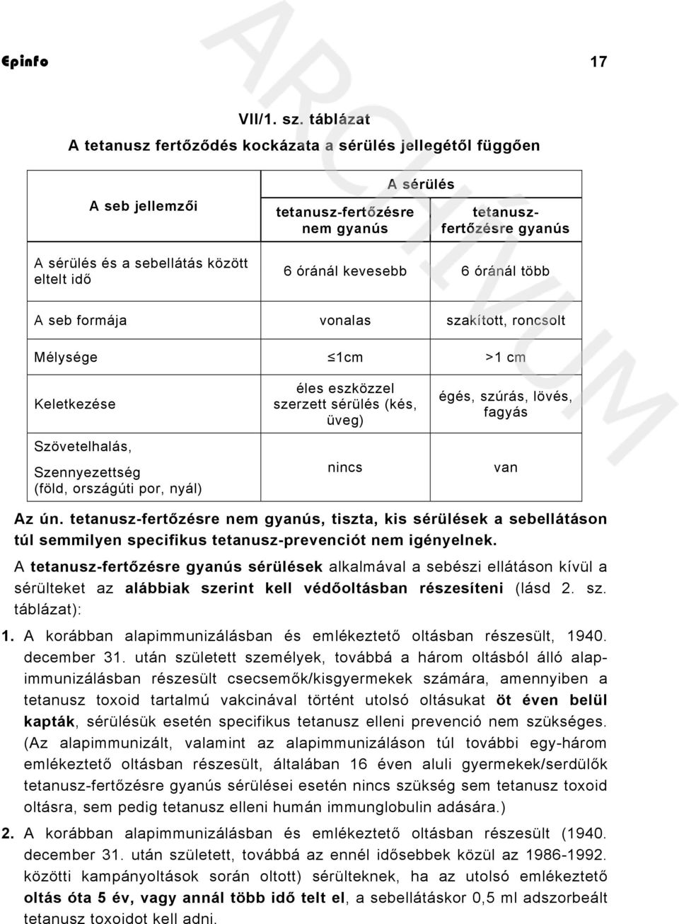 óránál kevesebb 6 óránál több A seb formája vonalas szakított, roncsolt Mélysége 1cm >1 cm Keletkezése Szövetelhalás, Szennyezettség (föld, országúti por, nyál) éles eszközzel szerzett sérülés (kés,