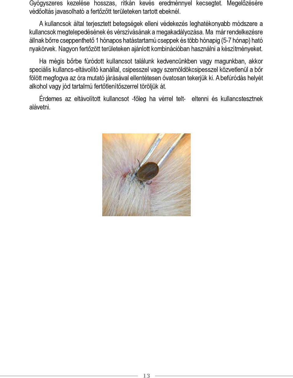 Ma már rendelkezésre állnak bőrre cseppenthető 1 hónapos hatástartamú cseppek és több hónapig (5-7 hónap) ható nyakörvek.