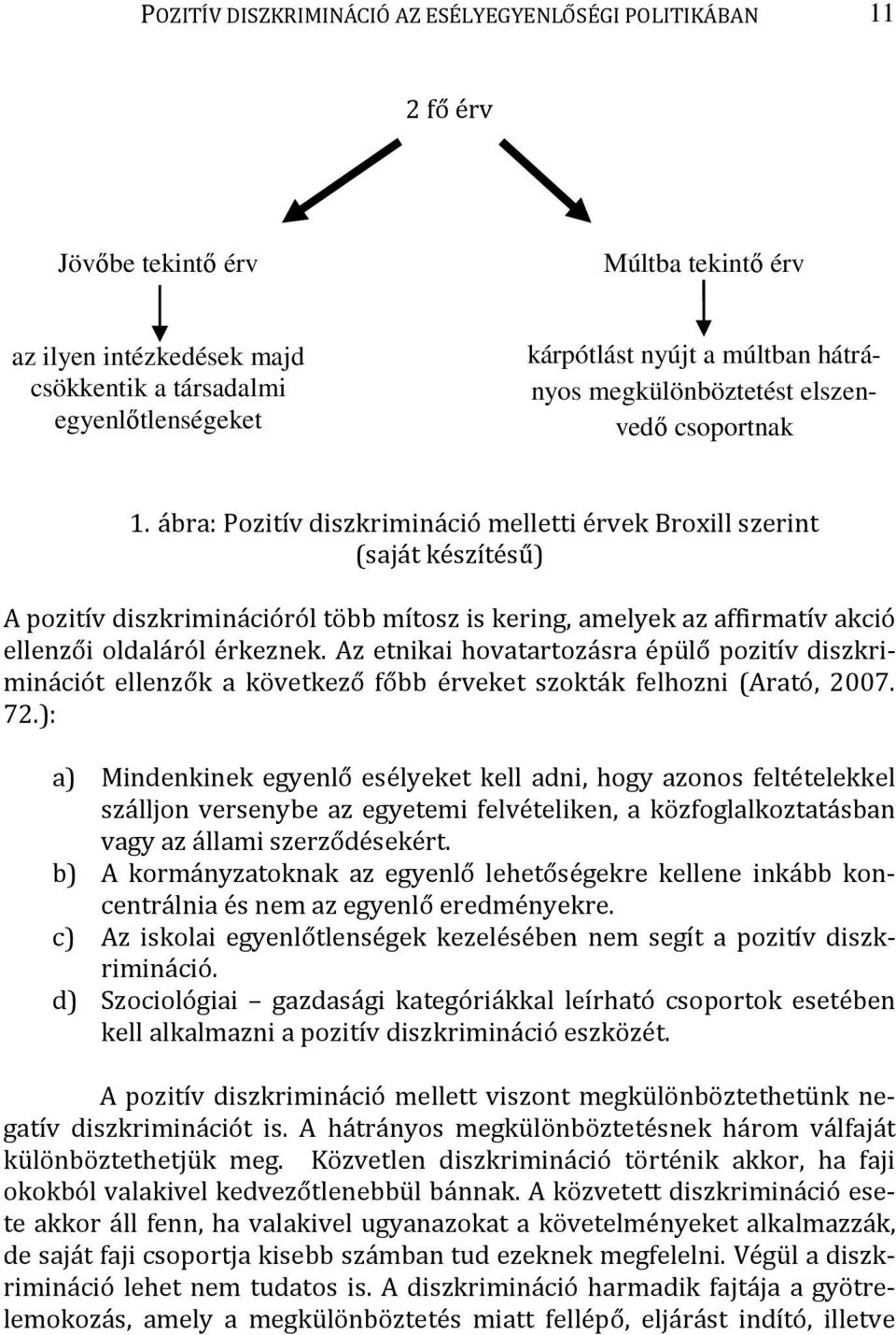 ábra: Pozitív diszkrimináció melletti érvek Broxill szerint (saját készítésű) A pozitív diszkriminációról több mítosz is kering, amelyek az affirmatív akció ellenzői oldaláról érkeznek.