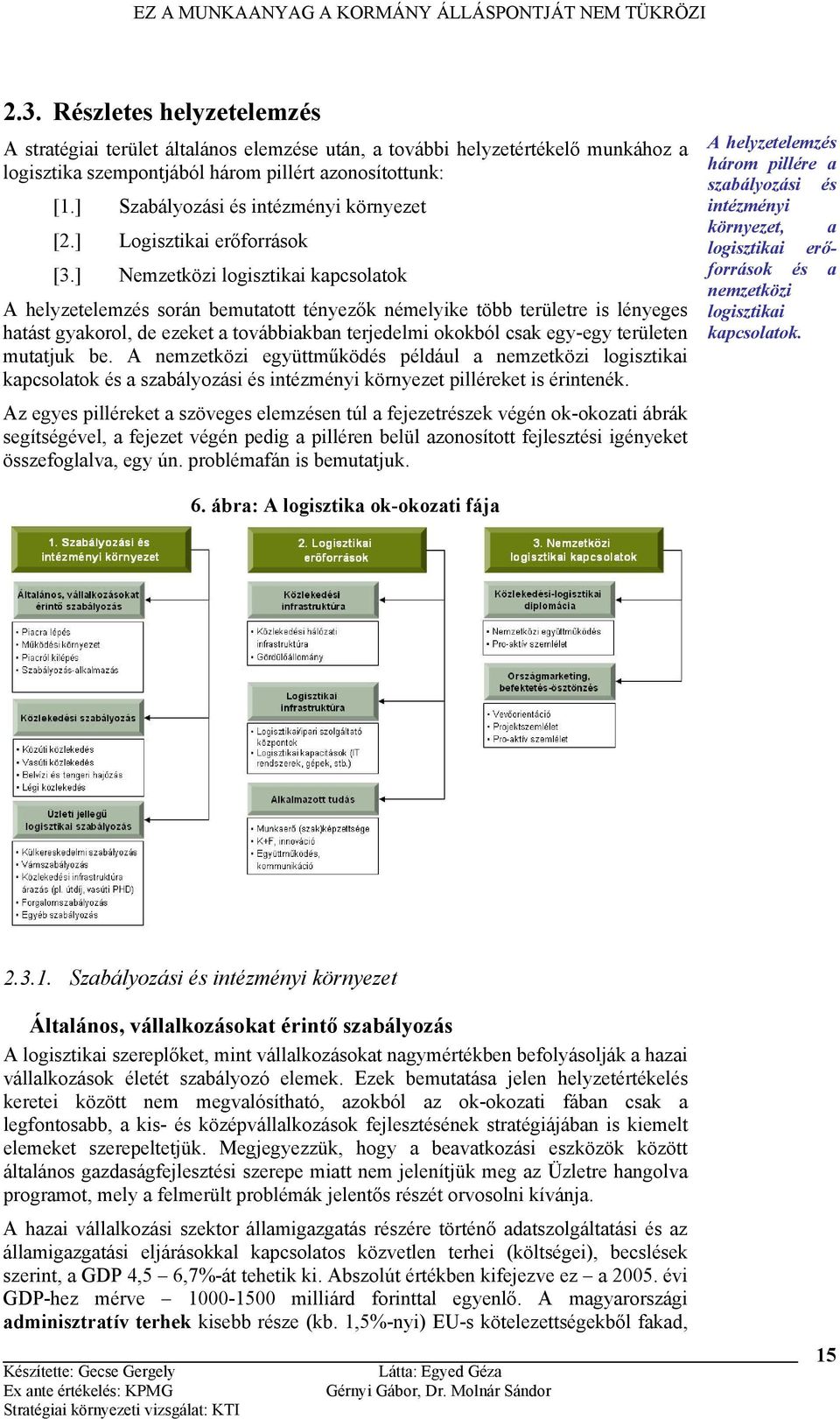 ] Nemzetközi logisztikai kapcsolatok A helyzetelemzés során bemutatott tényezők némelyike több területre is lényeges hatást gyakorol, de ezeket a továbbiakban terjedelmi okokból csak egy-egy